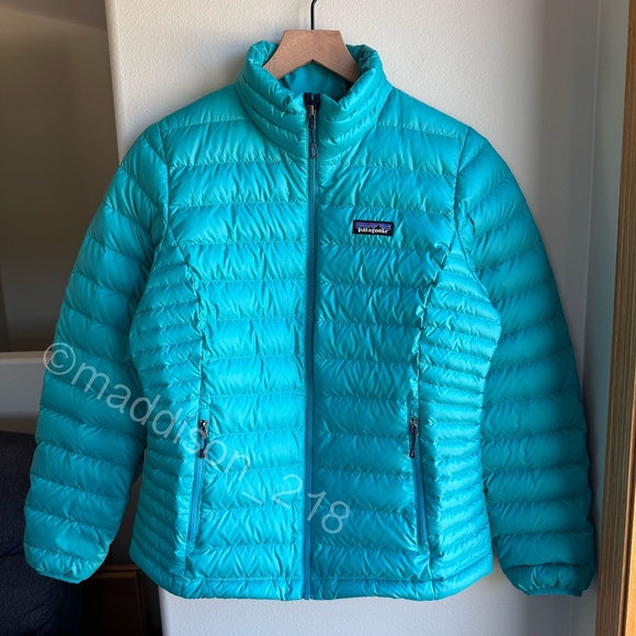 Patagonia Down Sweater Jacket Medium Epic Blue Puffer Coat 800-fill-power down M - Picture 12 of 14